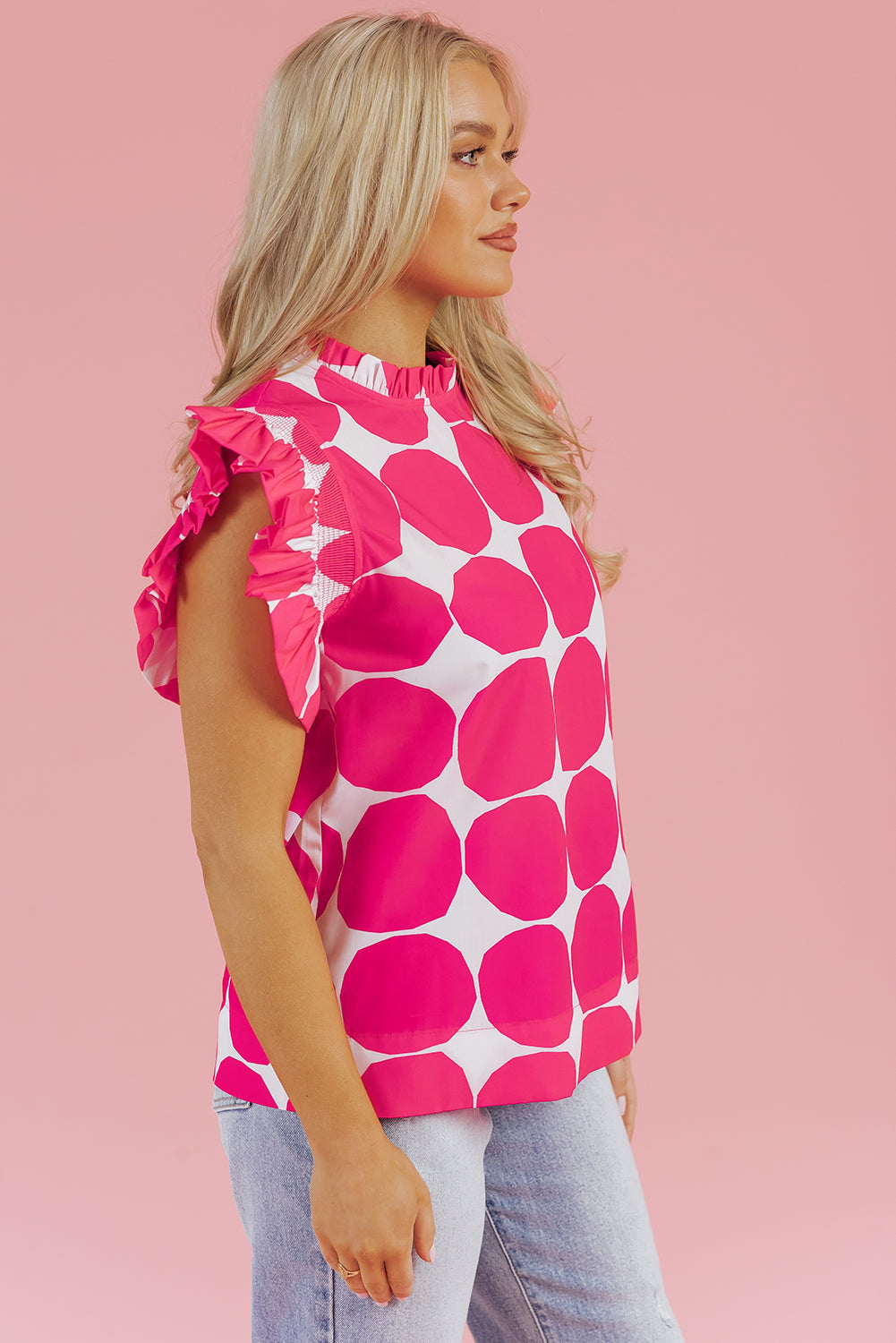 Bubblegum Pattern Frilled Top