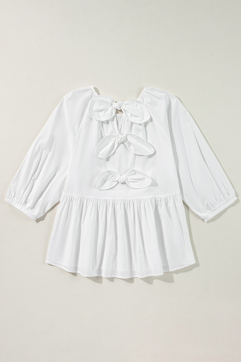 Bow Knot Cutout Back Blouse