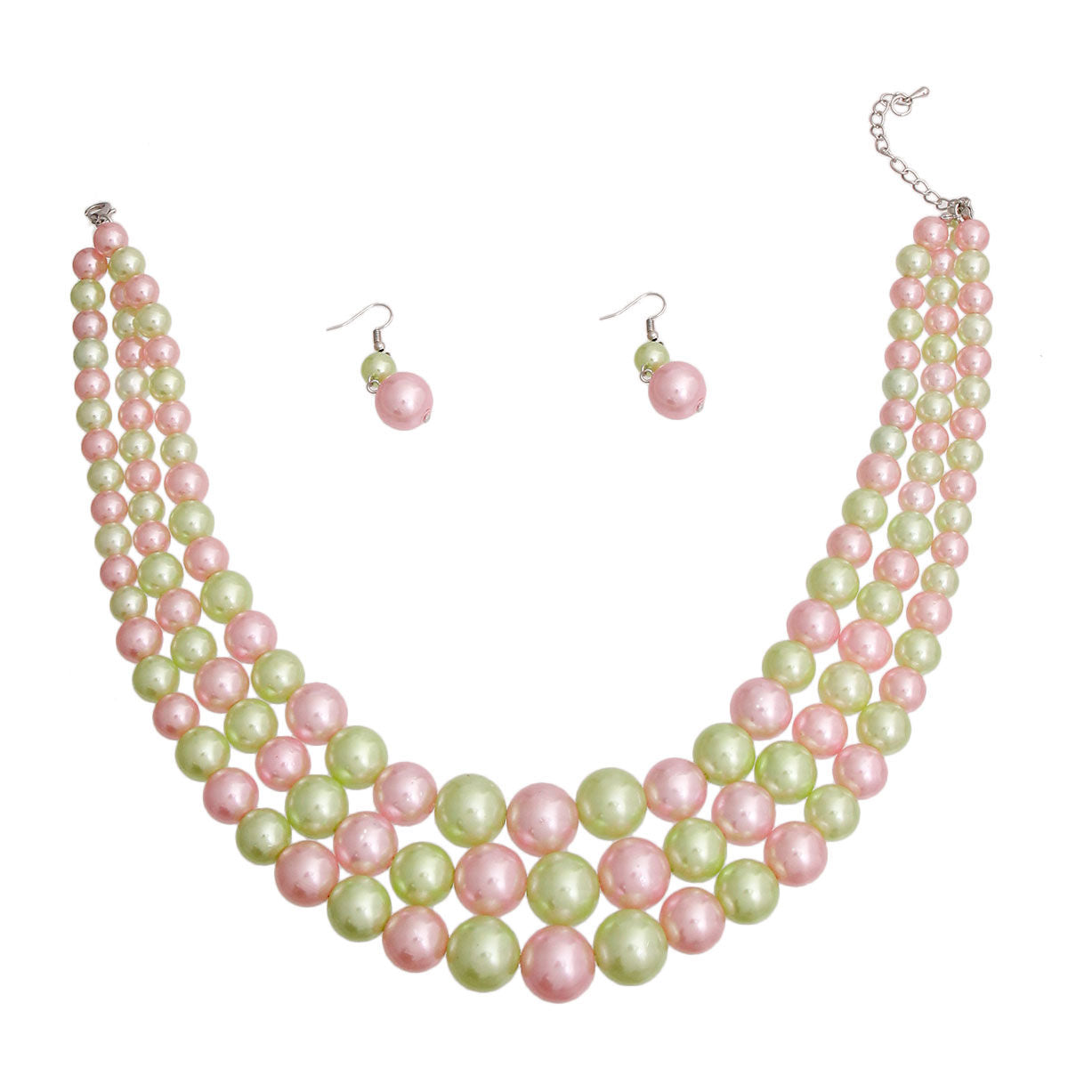 AKA Pink Green 3 Layered Pearl Sorority