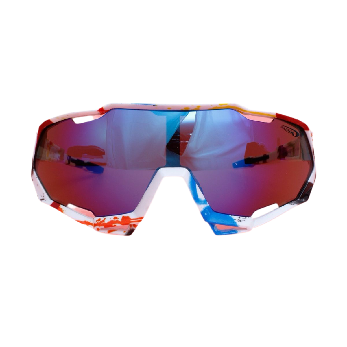 Sunglasses White Graphic Print Mirror Sport