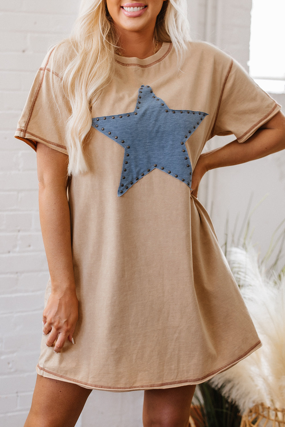 Mineral Wash Star T-Shirt Dress