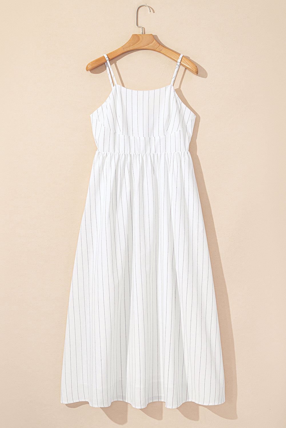 Stripe Spaghetti Strap Pocketed Maxi Dress