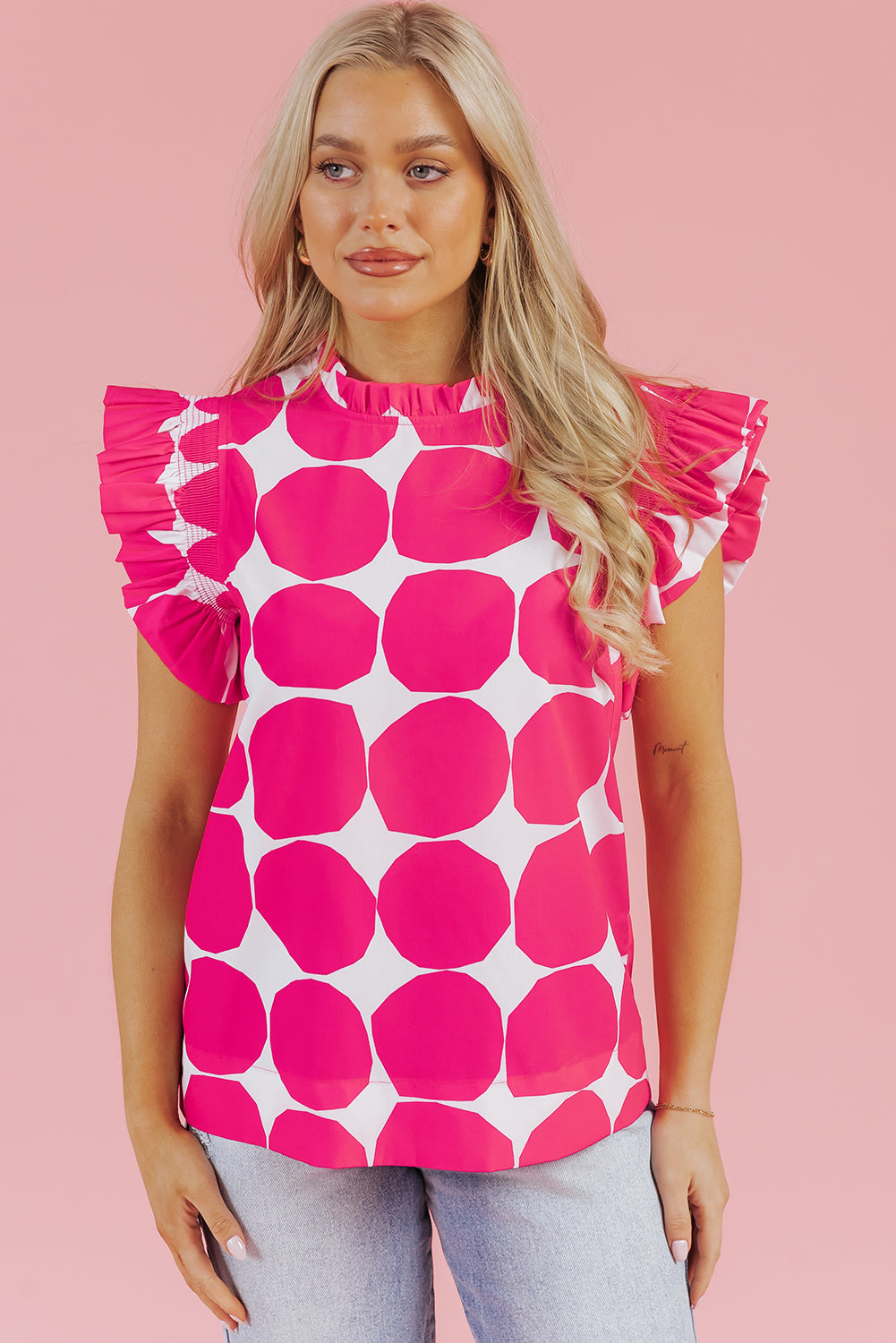 Bubblegum Pattern Frilled Top