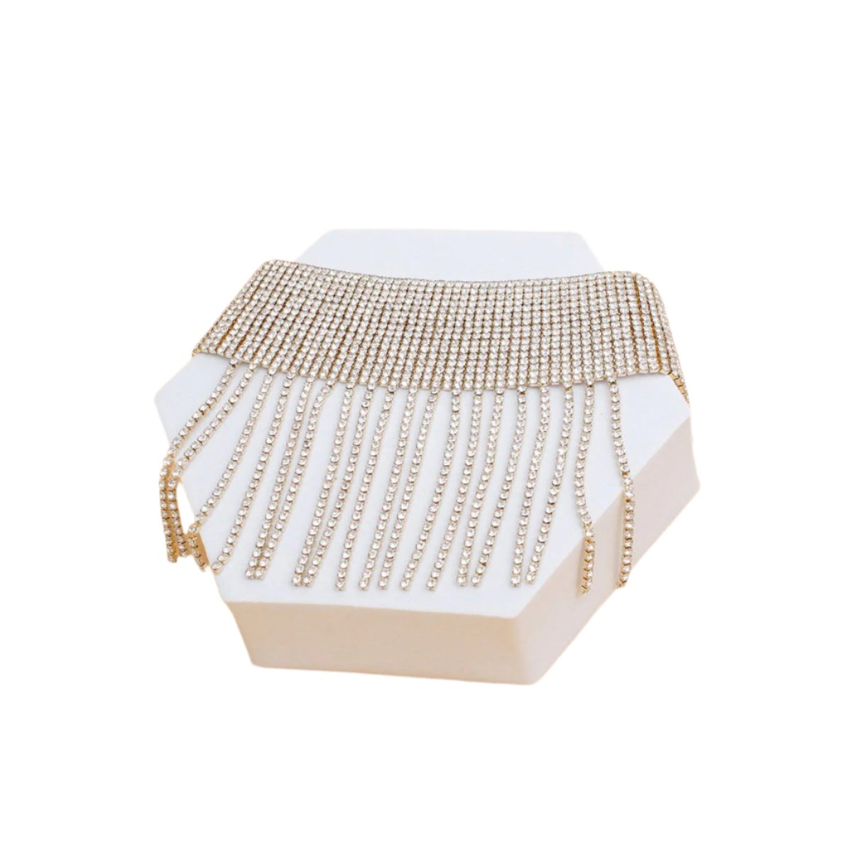 Anklet Gold Rhinestone 16 Line Fringe for Women