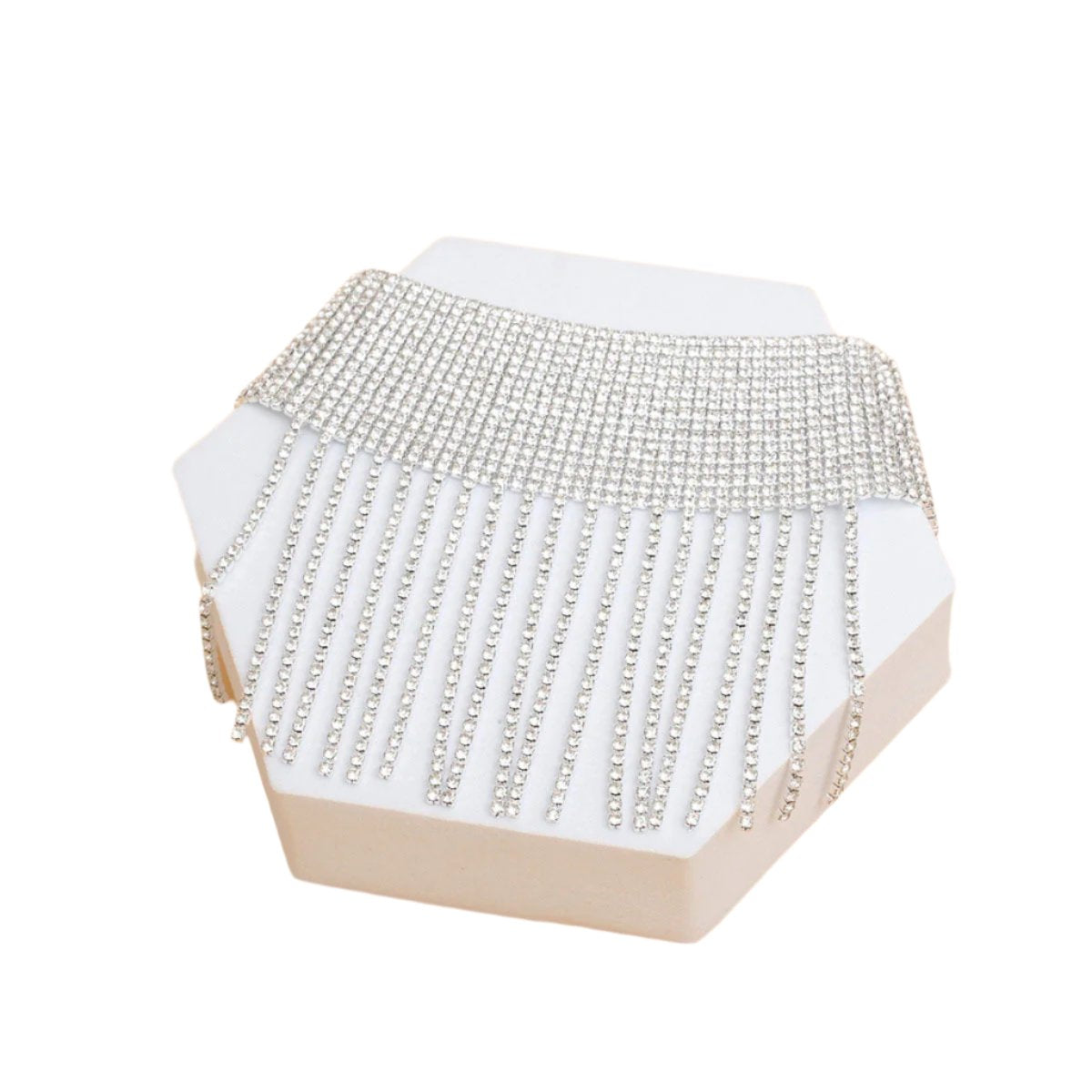 Anklet Silver Rhinestone 16 Line Fringe for Women