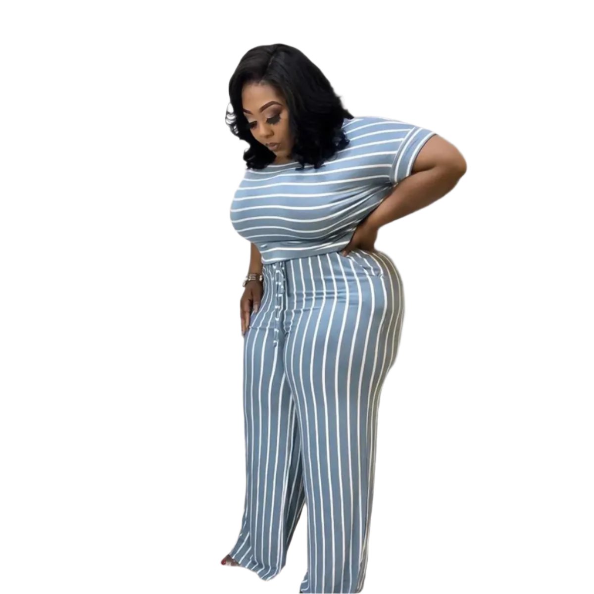 Blue Stripe 4XL Jumpsuit