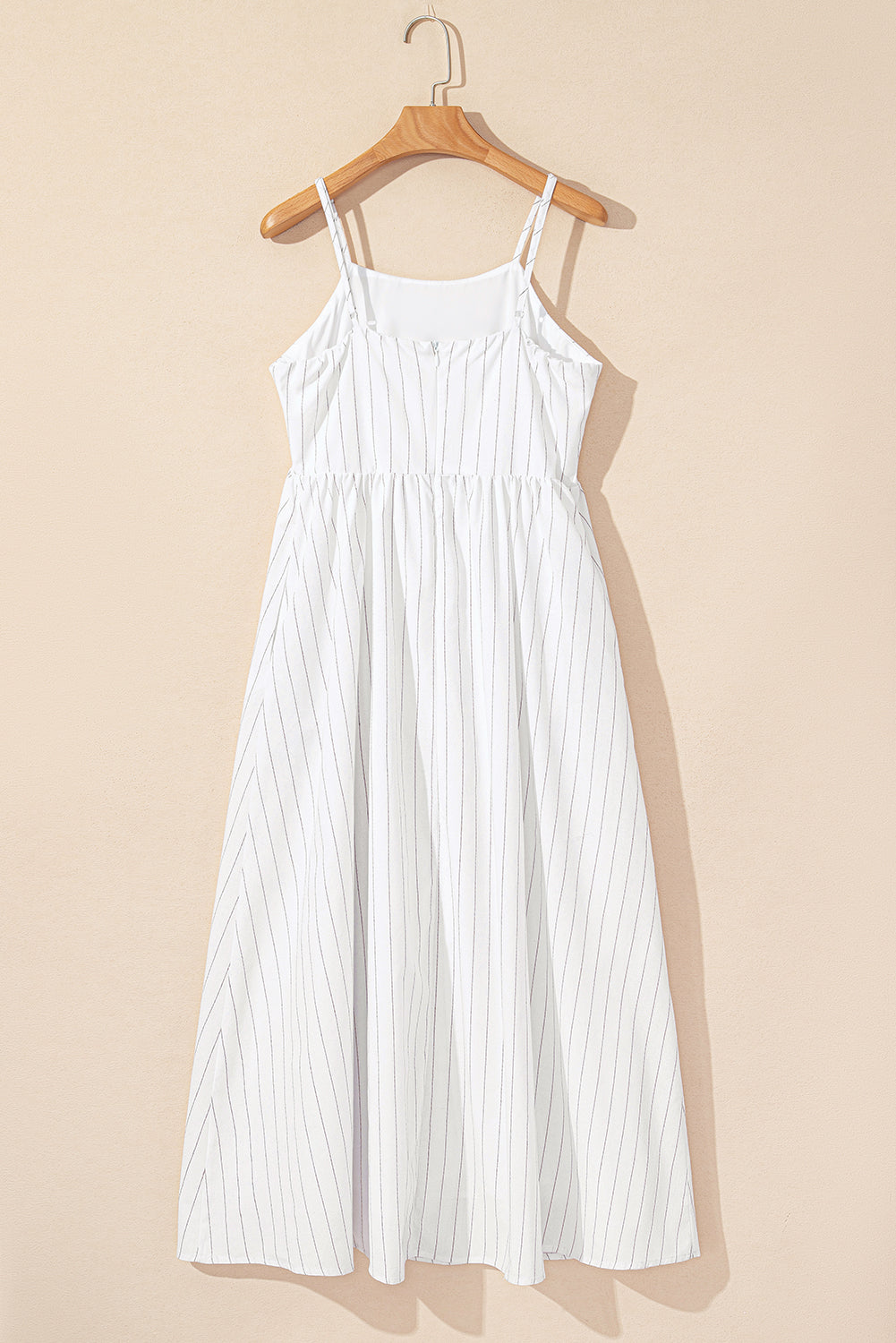 Stripe Spaghetti Strap Pocketed Maxi Dress
