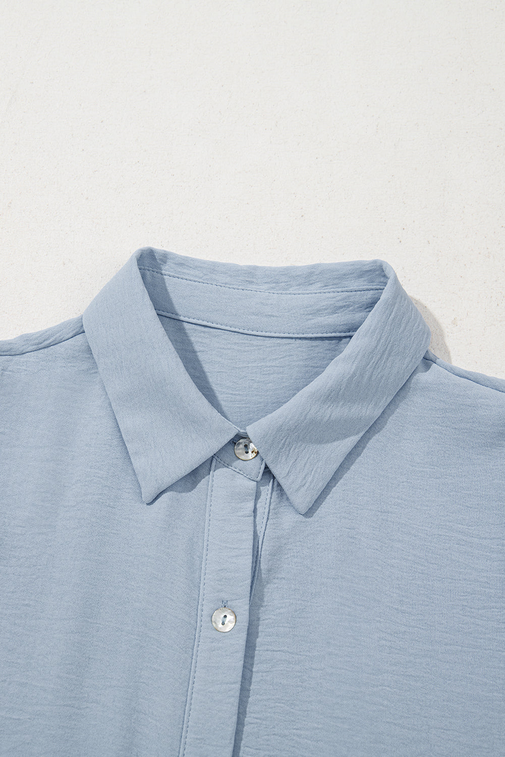 Shirt Collar Button Up Puff Sleeve Tiered Dress