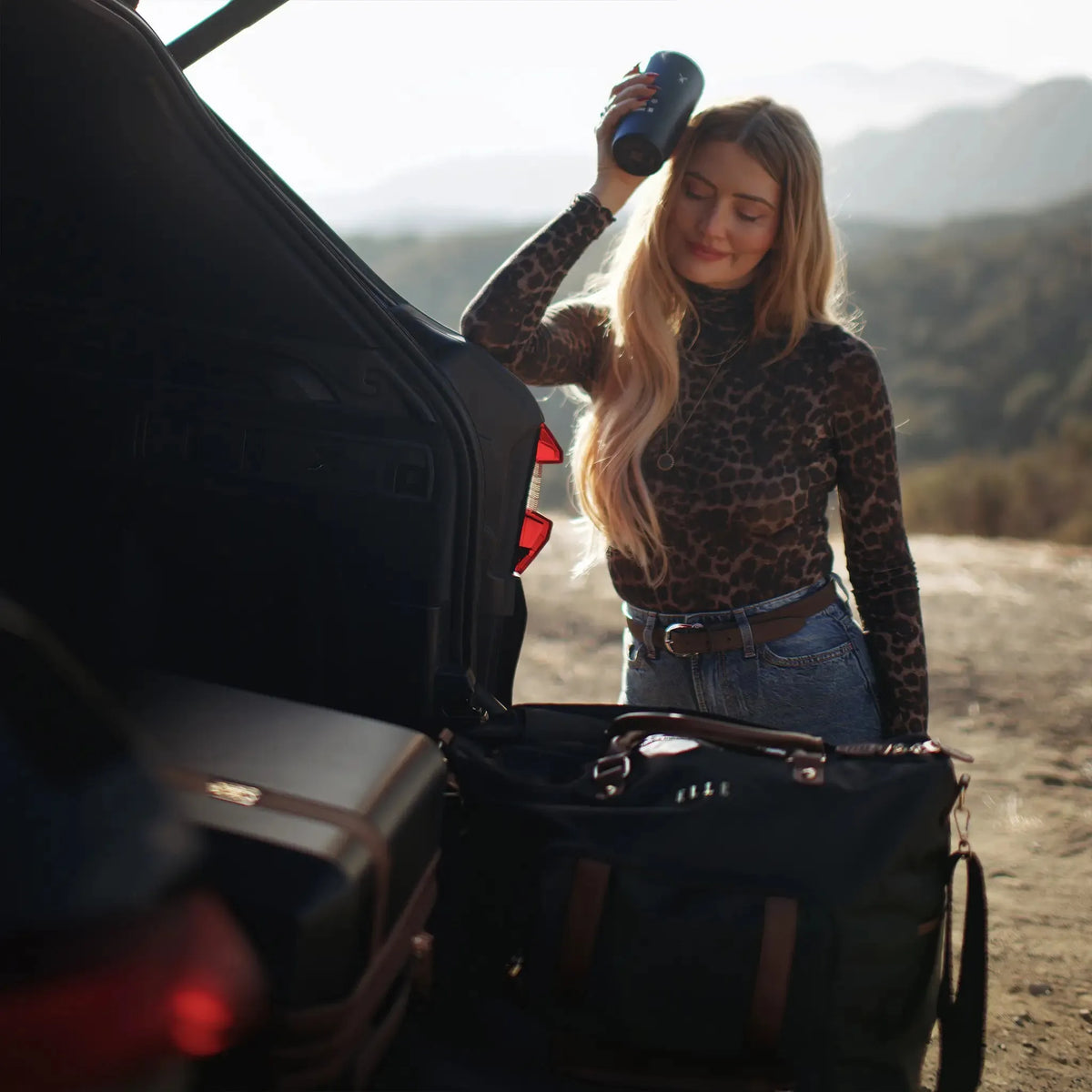 Luxe Journey 30L Twill and Vegan Leather Weekender Duffel Bag