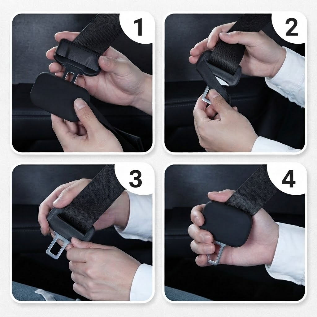 Silence Seat Belt Buckle Cover Set for Model Y Juniper / Model 3 Highland