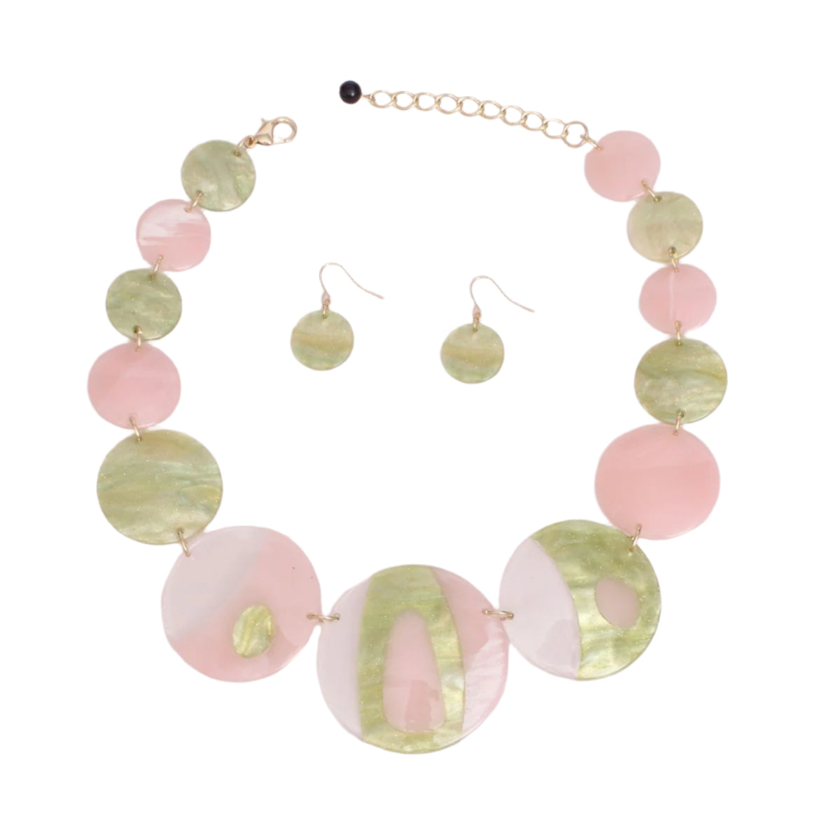 AKA Pink Green Disc Collar Necklace for Women