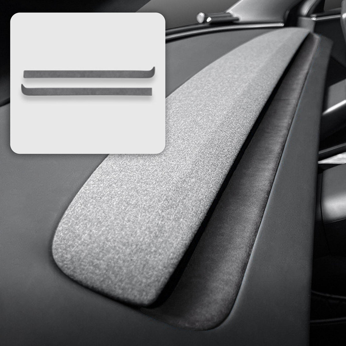 Alcantara Spliced Dash Trim for Tesla Model 3 Highland / Model Y Juniper (2PCS)