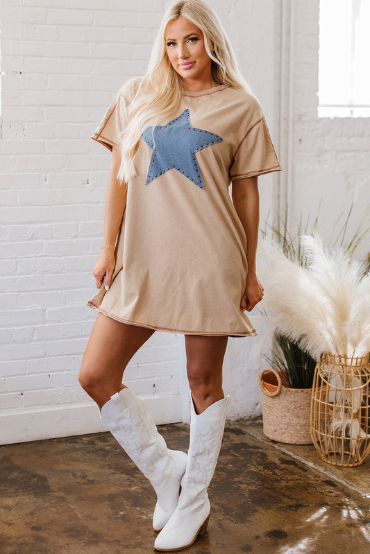 Mineral Wash Star T-Shirt Dress