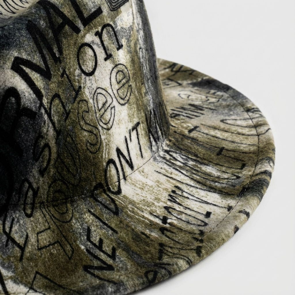Fedora Olive Green and Black Graffiti Tie Dye Hat