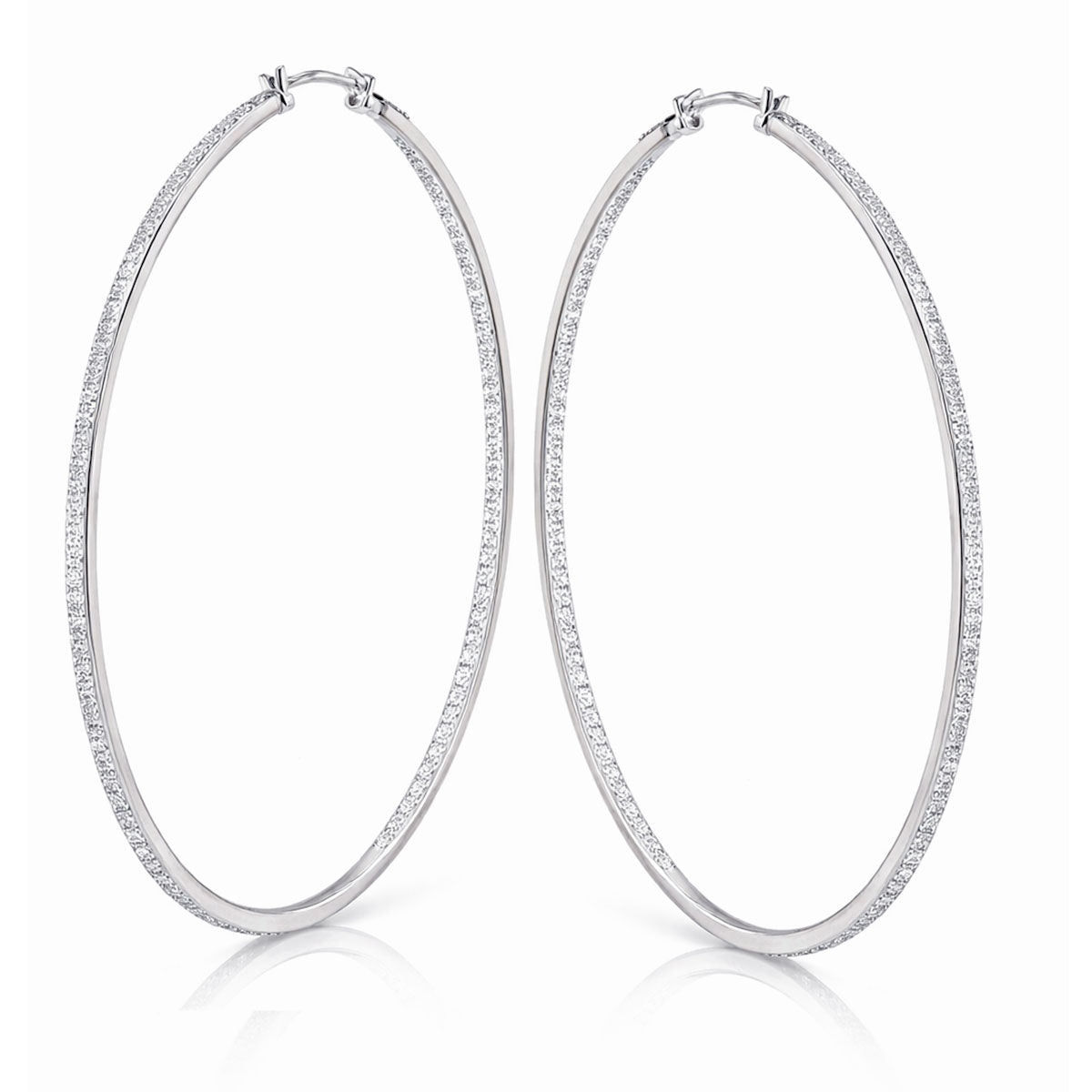 Stainless  Steel Inside Out Rhinestone Earrings