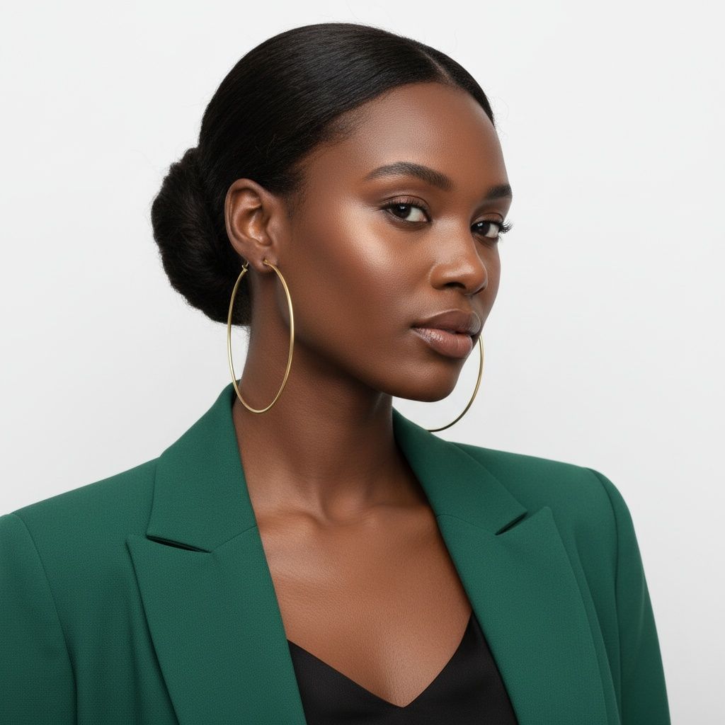 Hoop 18k Gold Steel Classic 90mm Thin Earrings