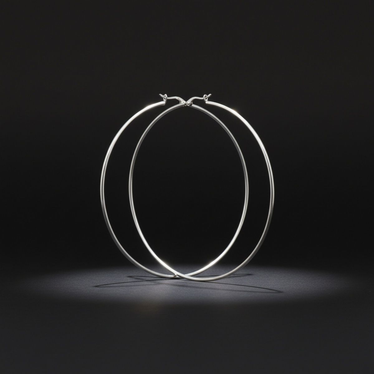 Stainless Steel Classic 90mm Thin Hoop Earrings