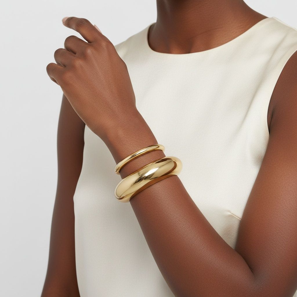 Bangle Smooth Gold Sculpted Shine Sleek Bracelet