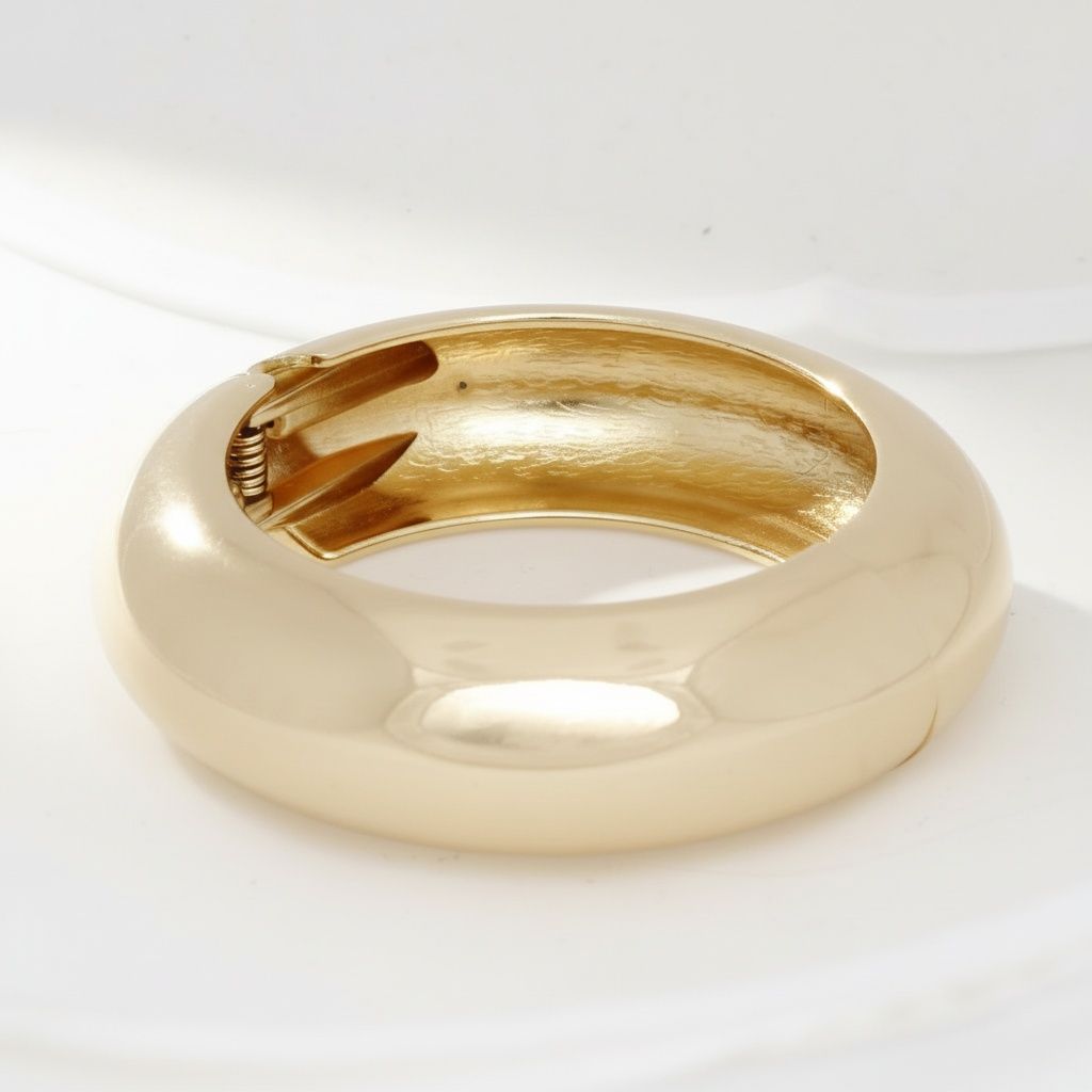 Bangle Smooth Gold Sculpted Shine Sleek Bracelet