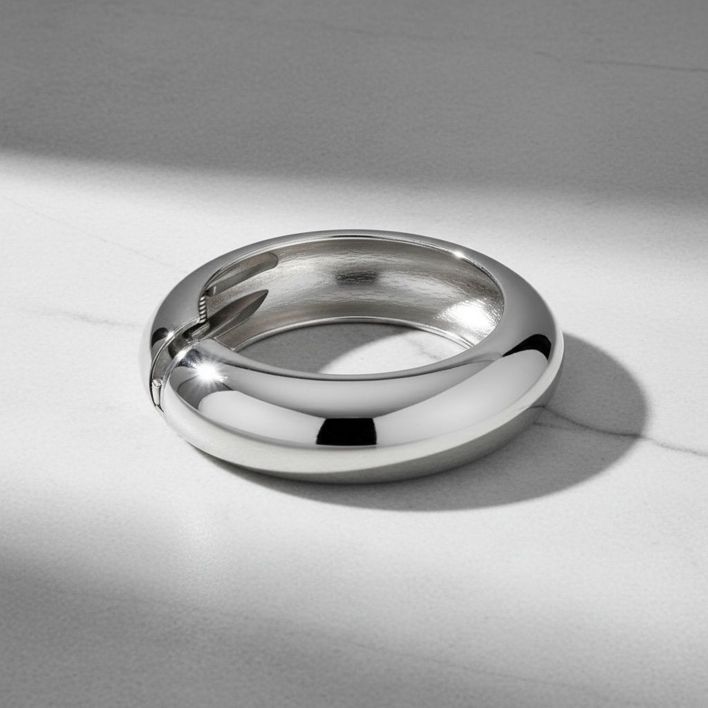 Bangle Smooth Silver Sculpted Shine Sleek Bracelet