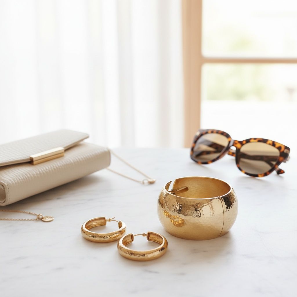 Bangle Hammered Gold Wide High Fashion Bracelet