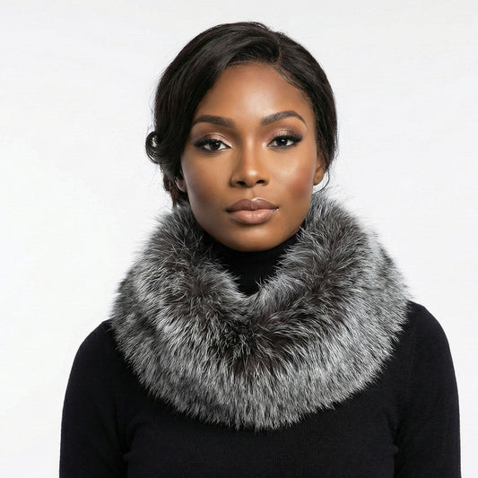 Scarf Luxe Faux Fur White Collar Winter Stole