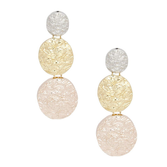 Clip On Heavy Duty Mixed Metal Round Earrings