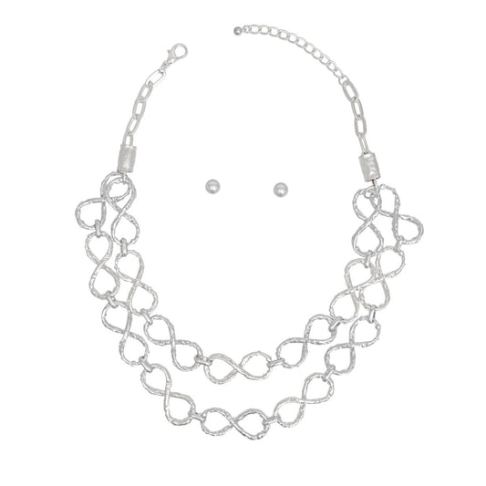 Chain Silver Infinity Chain Link Rugged Necklace