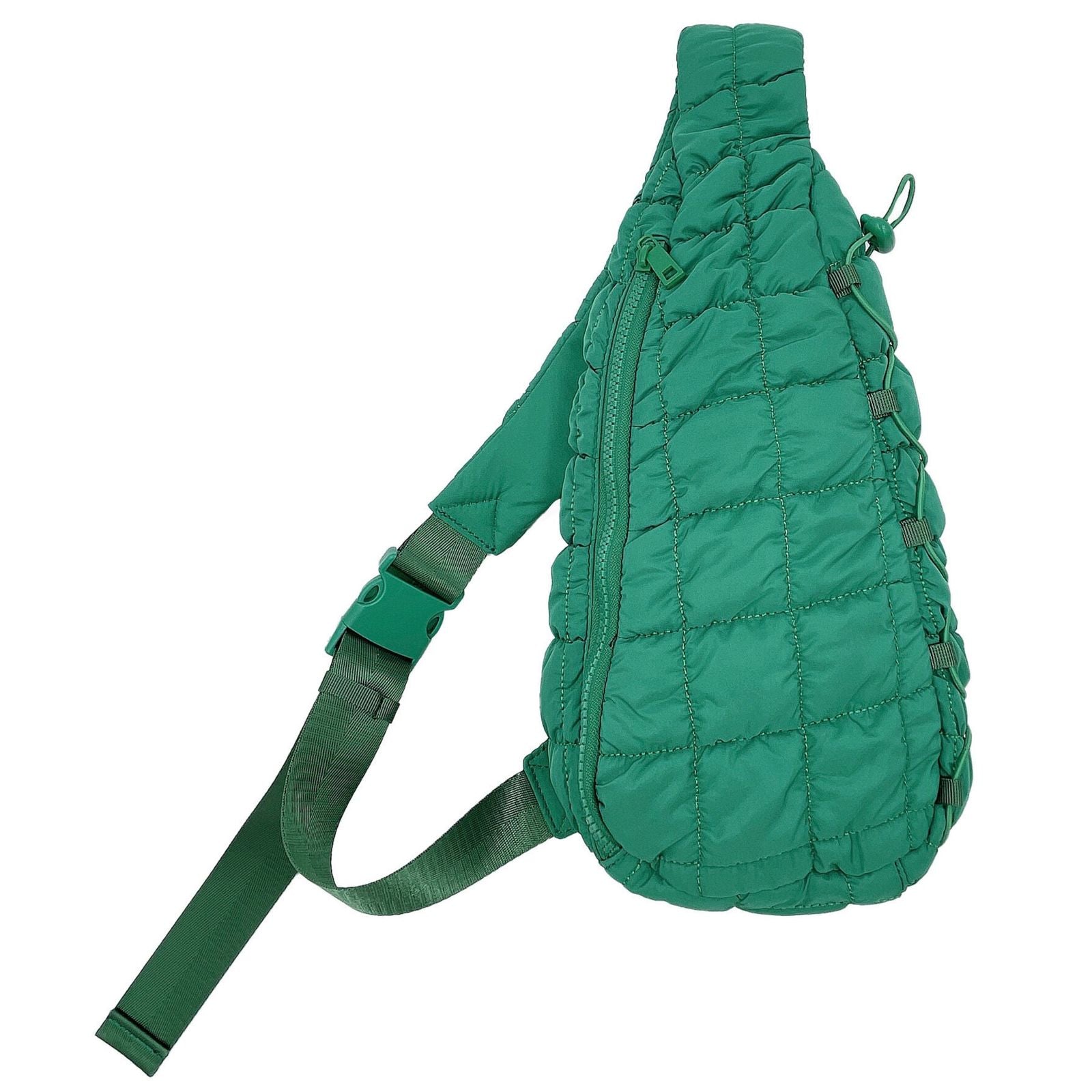 AKA Green Quilted Sling Crossbody Bag for Women
