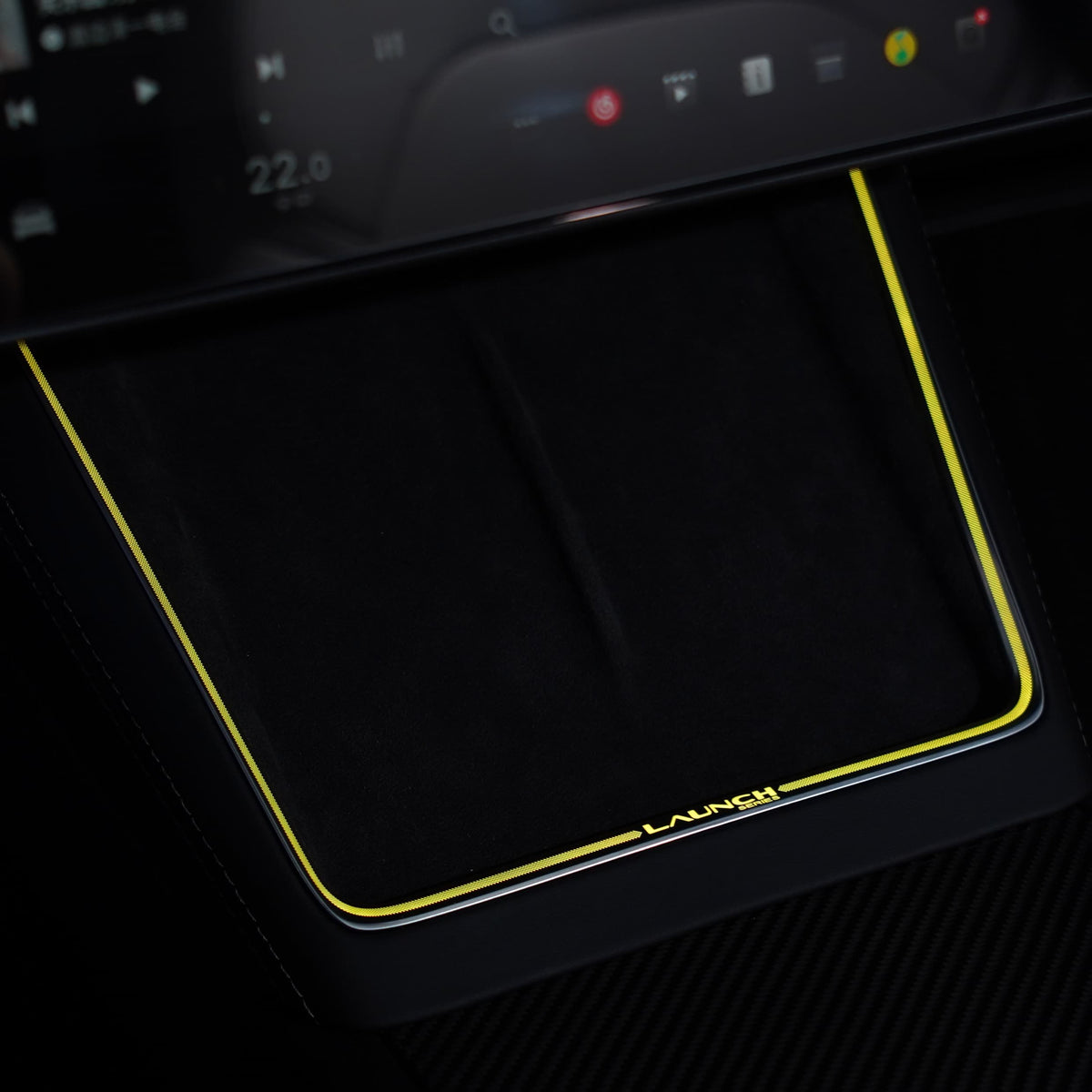 Laser-Carved Ambient Light for Model Y Juniper Wireless Charging Port | TESERY