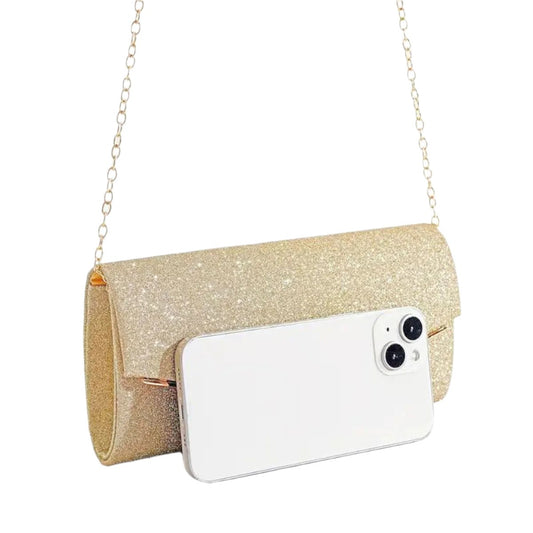 Clutch Gold Sparkle Flap Clutch for Women